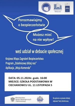 obraz przedstawia plakat dotyczący debaty