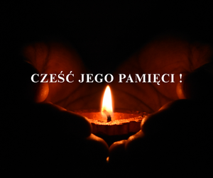 znicz i napis cześć jego pamięci